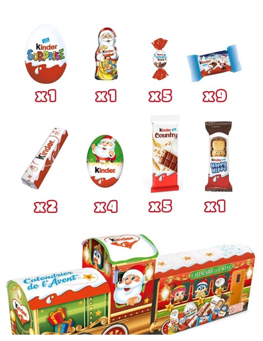 Calendario dell'avvento Kinder Trenino 221gr - contenuto