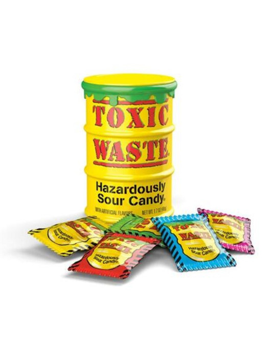 Toxic Waste Yellow Sour Candy Drum