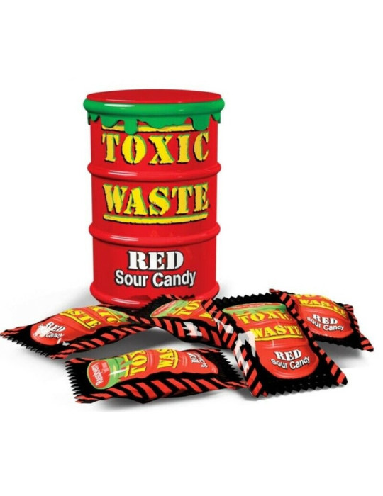 Toxic Waste Red Sour Candy Drum