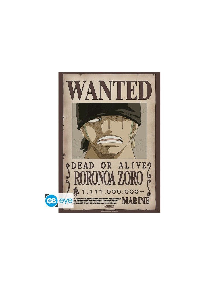 Zoro One Piece - Poster Wanted Zoro Wano (52 x 38)