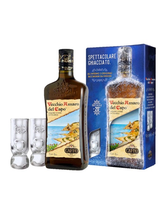 Vecchio Amaro del Capo 0,7l confezione regalo con Bicchierini